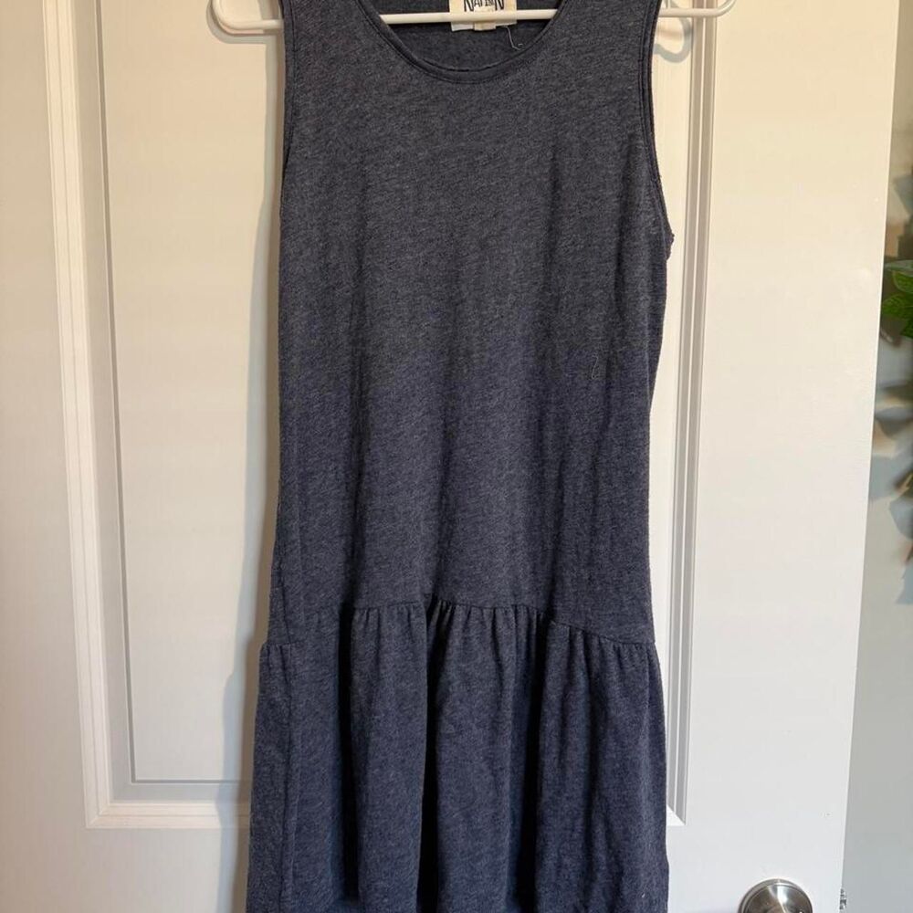 Nation-ltd Women's Grey and Blue Dress